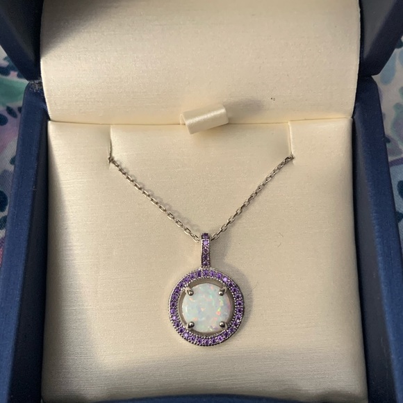 NWOT 18” genuine opal and amethyst necklace - Picture 2 of 2